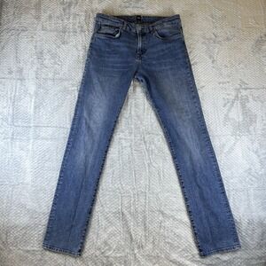 Hugo Boss Jeans Mens 33x34 Blue Slim Stretch Candiani Italian Denim